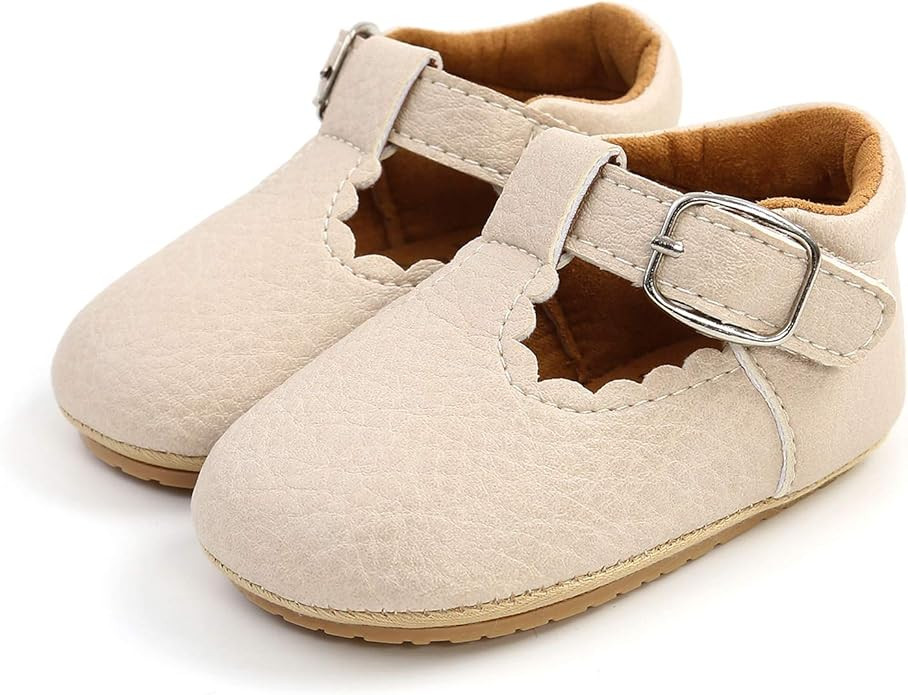 SOFMUO Baby Boys Girls Lace Up Leather Sneakers Soft Rubber Sole Infant Moccasins Newborn Oxford ... | Amazon (US)