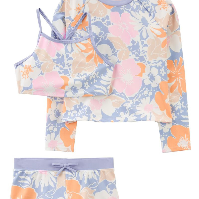 Kid Floral Print 3-Piece Swim Set | Carter's