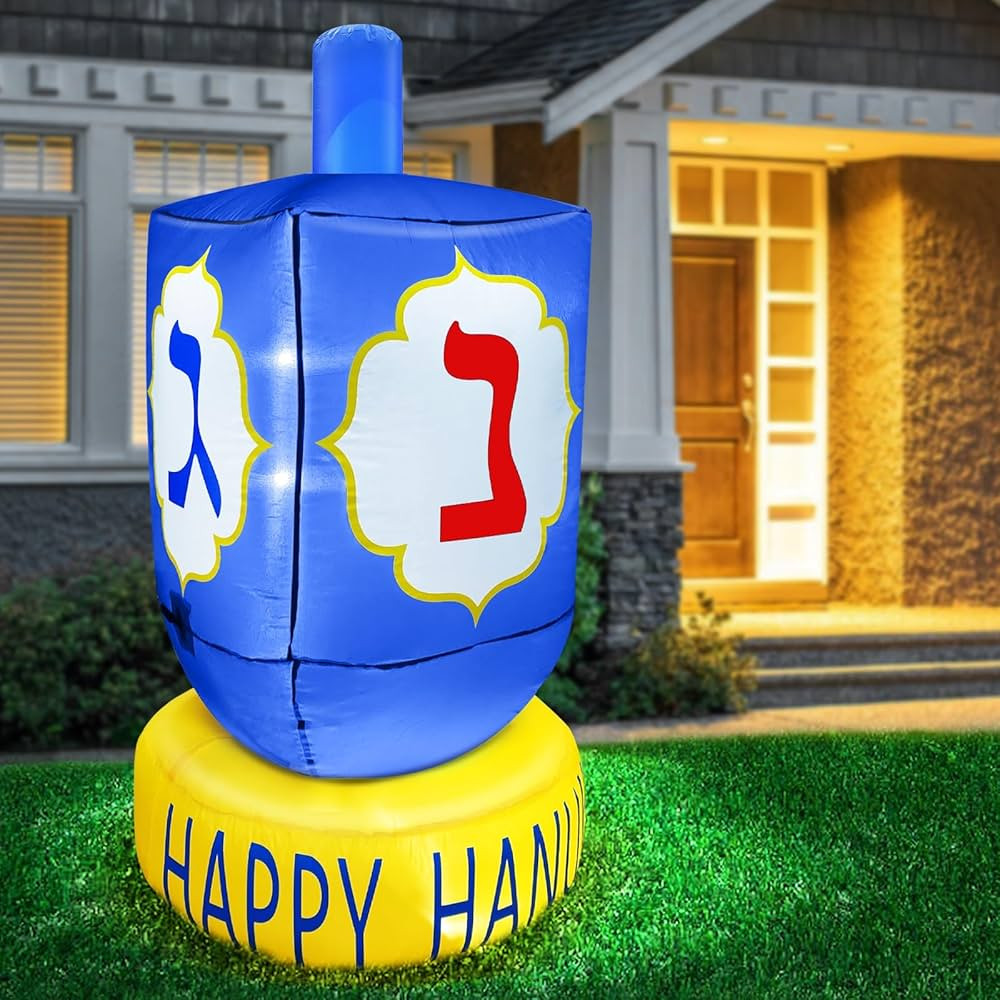 TURNMEON 4 Ft Hanukkah Decorations Dreidel Inflatable with Built-in LED Lights,Hanukkah Blow up Y... | Amazon (US)