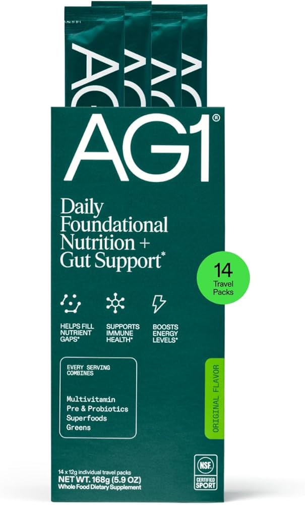AG1 Athletic Greens Powder Supplement, Improve Gut Health, Multivitamin, Probiotic, Gluten Free, ... | Amazon (US)