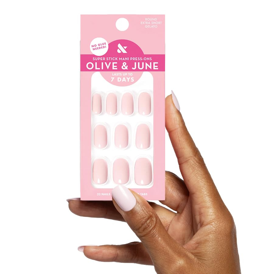 Olive & June Classic Super Stick Mani Press On Nails | No Glue Needed | 32 Tab Nails 16 Sizes | N... | Amazon (US)