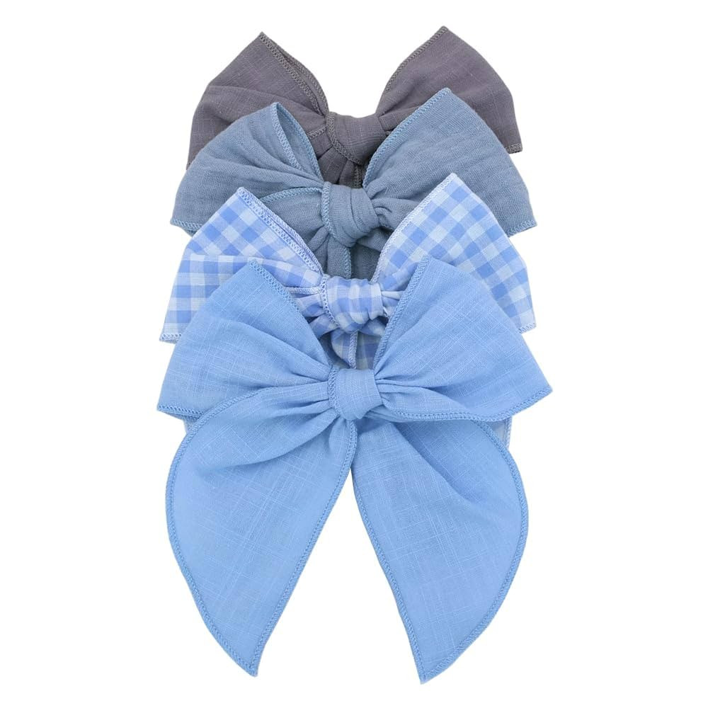 Pack of 4 Gorgeous Fable Bow Hair Clips for Girls Women Linen Hair Bow Alligator Clips Toddler Ba... | Amazon (US)