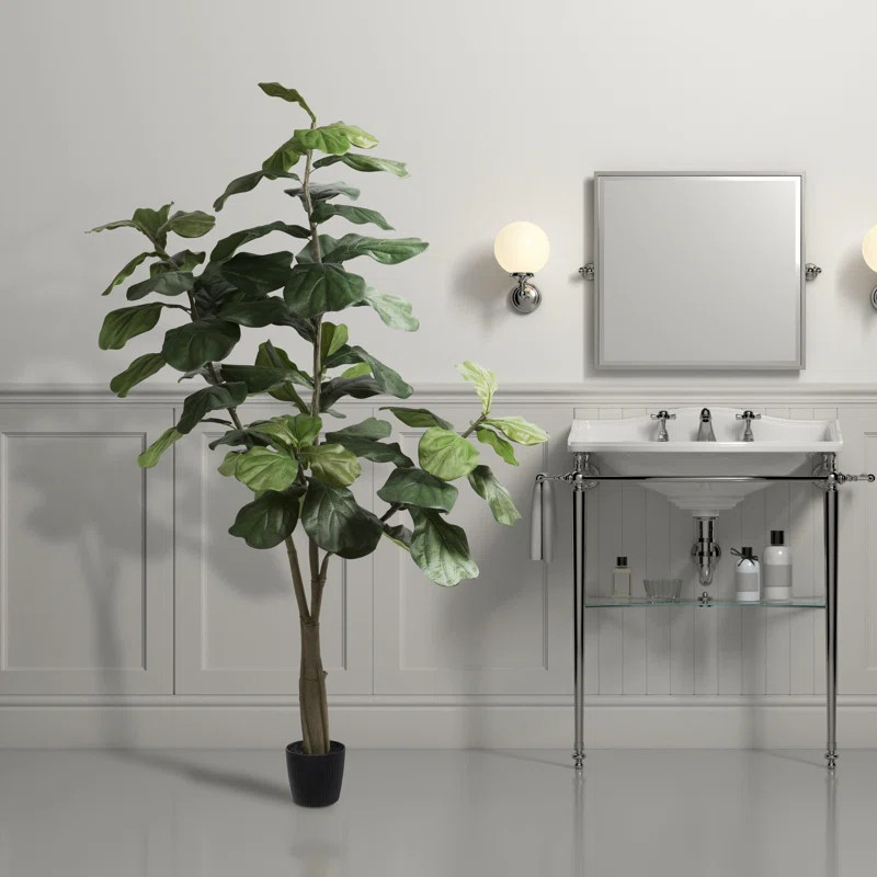 Faux Fiddle Leaf Fig Tree in Pot | Wayfair North America