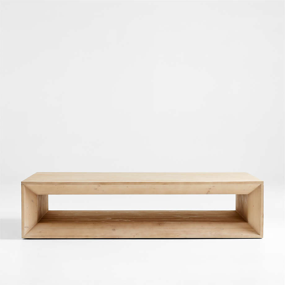 Vernon Large Rectangular Ebonized 68" Pine Wood Coffee Table with Shelf + Reviews | Crate & Barre... | Crate & Barrel