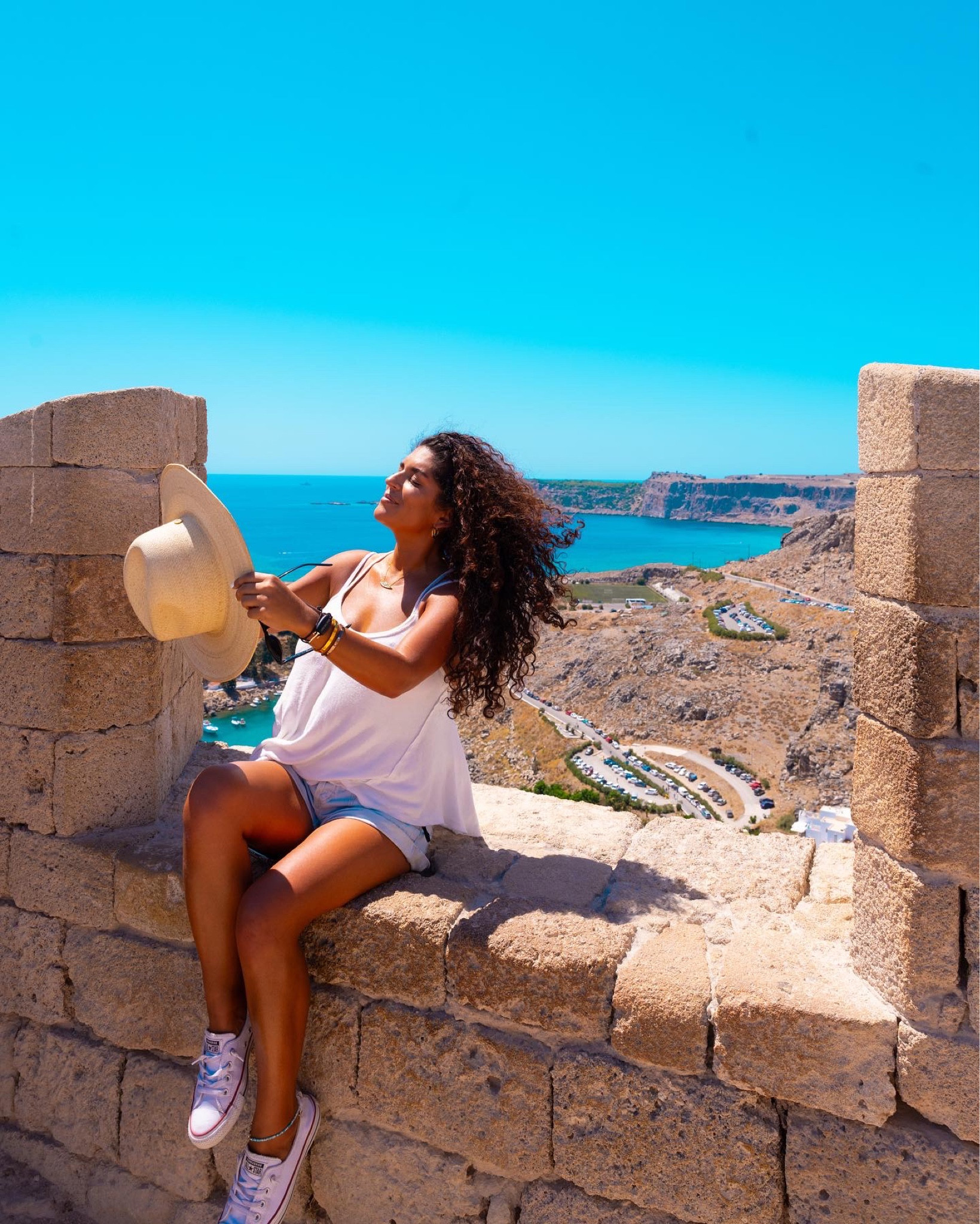 What I wore on my hike to the Acropolis of Lindos in Rhodes Greece! So easy, and breathable ✨🏛️✨ @freepeople #freepeople 

#LTKSeasonal #LTKstyletip #LTKtravel