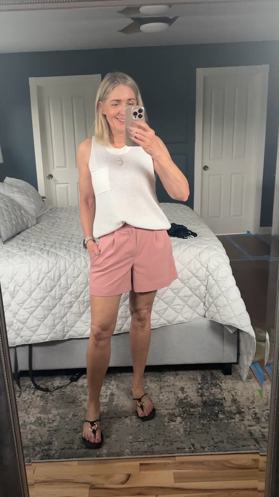 Summer outfit with shorts. Adventura mesh top size small. @Varley shorts size XS. 

Over 50 style, outfits with shorts, everyday casual outfit, style inspo, fashion over 40, summer trends

#LTKgrwm #LTKootd #LTKOver40