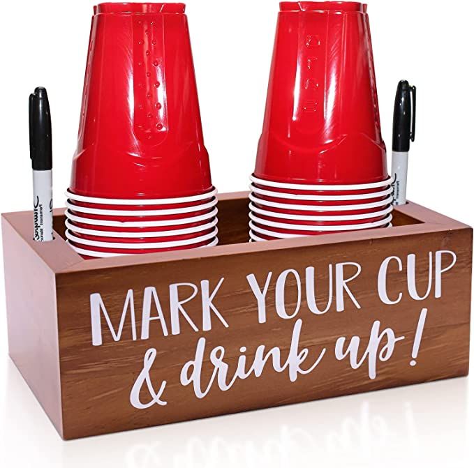 Zingoetrie Natural Double Solo Cup Holder, Wooden Party Cup Organizer Storage Party Cup Dispenser... | Amazon (US)