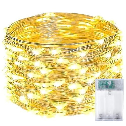 1-Pack Fairy Lights Battery Operated with Timer, Waterproof 16FT 50 LED String Lights Indoor Outdoor, Cuttable Starry Fairy Lights for Christmas Home Bedroom Wedding DIY Centerpiece Decor (Warm White) | Amazon (US)