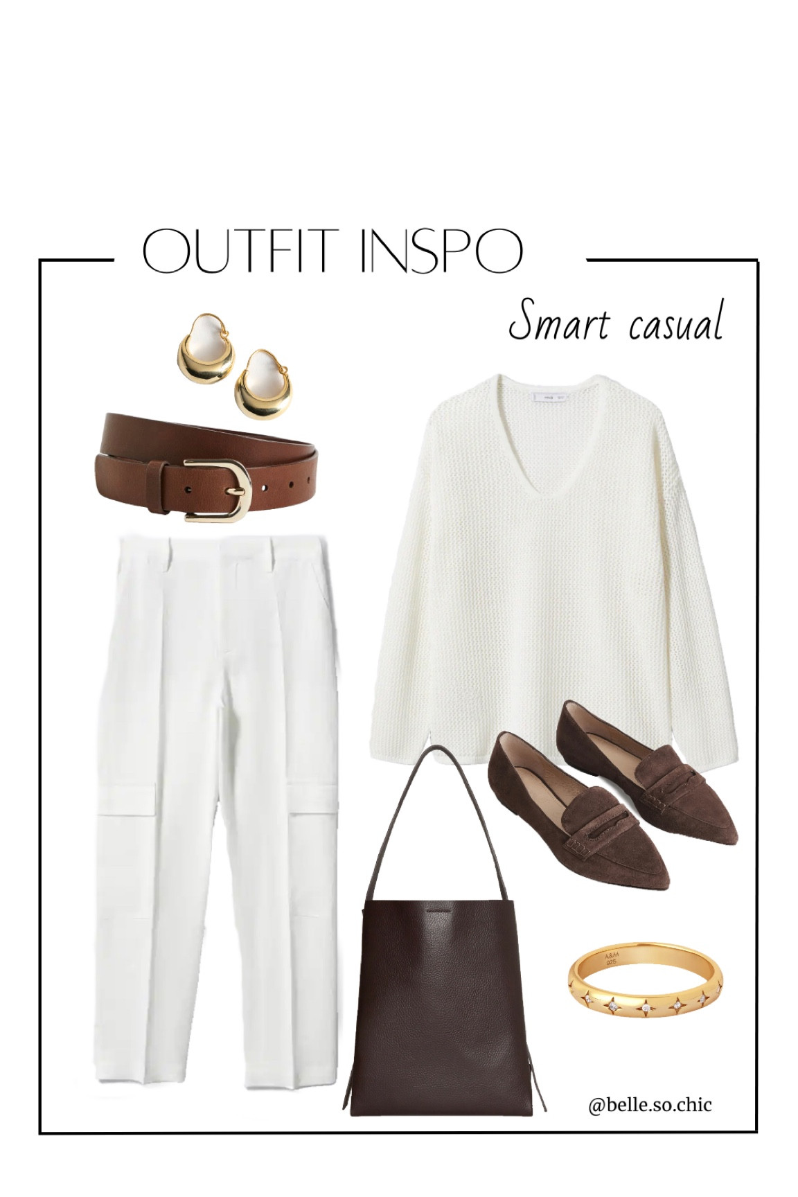 White and dark brown is such a chic colour combination for this time of year. These white linen trousers have a hint of the combat/cargo trouser to them to keep your look current. Match with a white knit and dark brown leather accessories. 👌🏻

White trousers, casual outfit, smart casual, casual work outfit

#LTKunder100 #LTKstyletip #LTKeurope