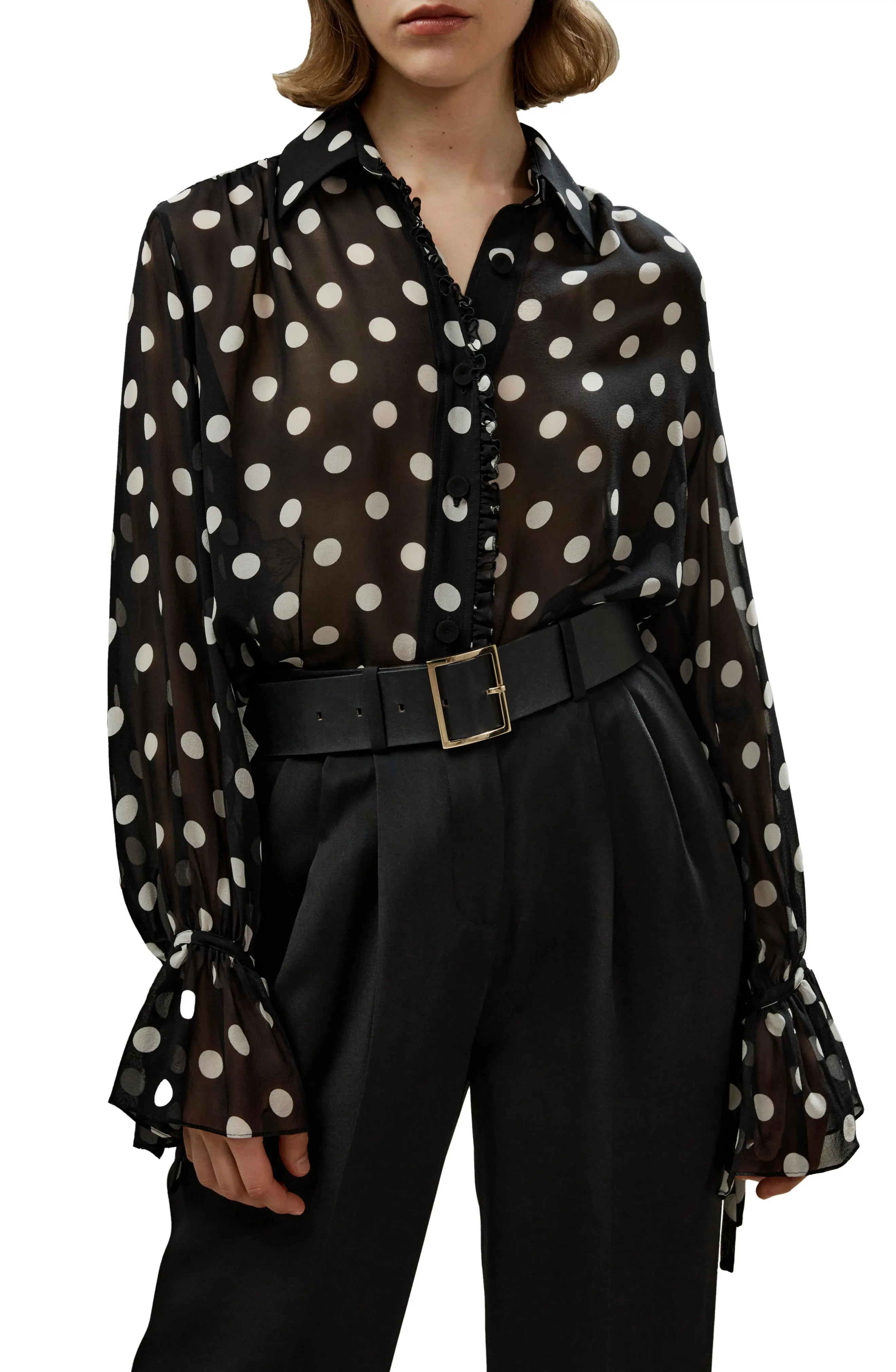 Lilysilk Women's Polka Dots Silk Georgette Blouse (Women) | Nordstrom | Nordstrom