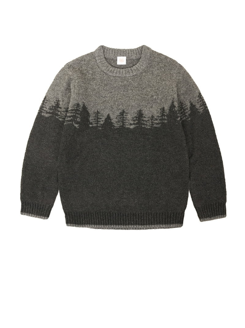 Wonder Nation Boys Long Sleeve Forest Intarsia Sweater, Sizes 4-18 - Walmart.com | Walmart (US)