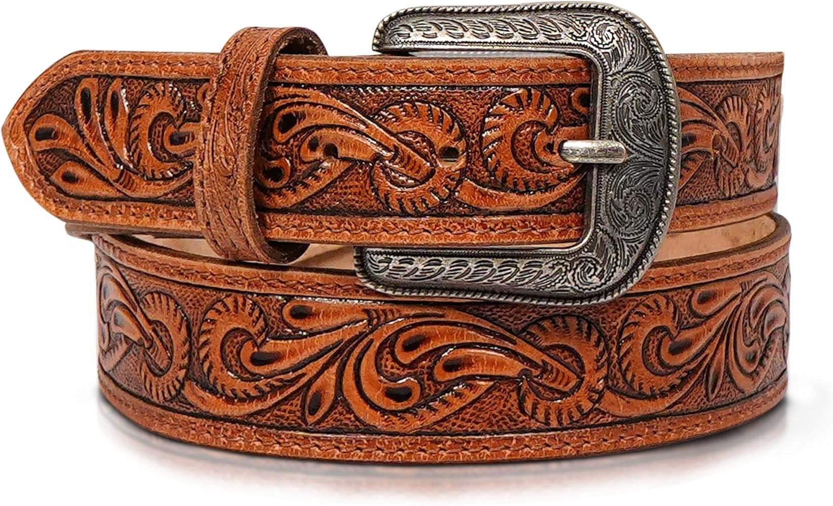 RAW HYD Leather Western Belts for Men - Cowboy Belts for Men - Mens Western Belt buckle/No Buckle... | Amazon (US)