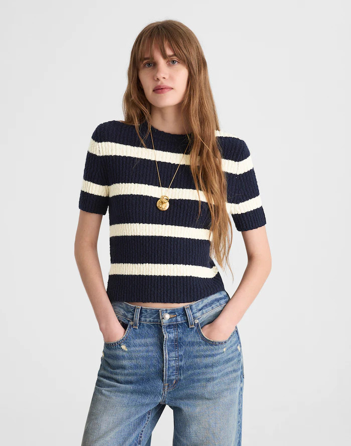 Bouclé-Knit Crewneck Sweater Tee | Madewell