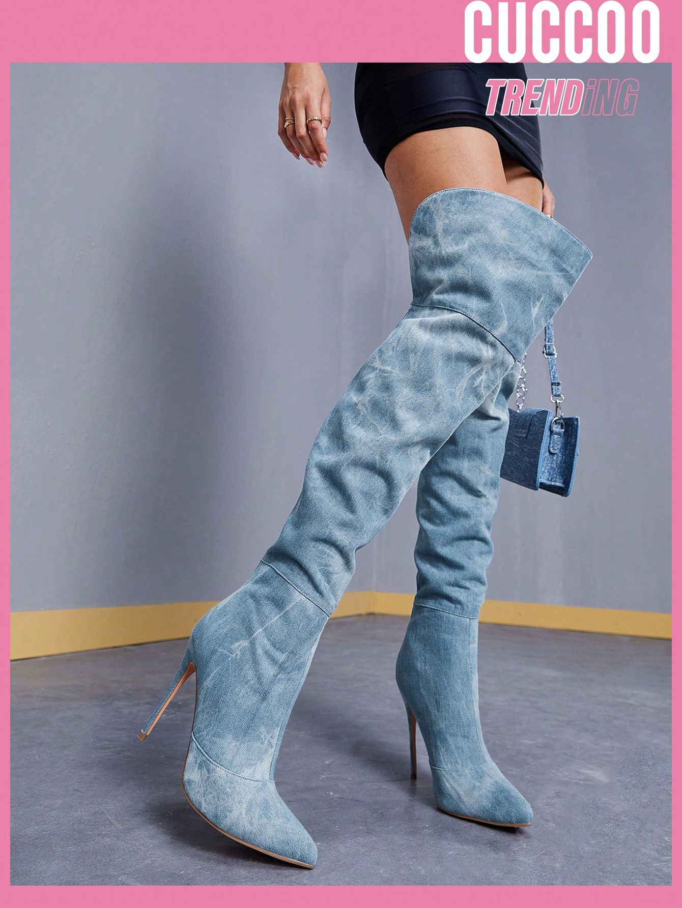 Cuccoo Party Collection Frauen spitzer Zehenpartie, Stöckelabsatz, Klassische Stiefel , Fashion ... | SHEIN