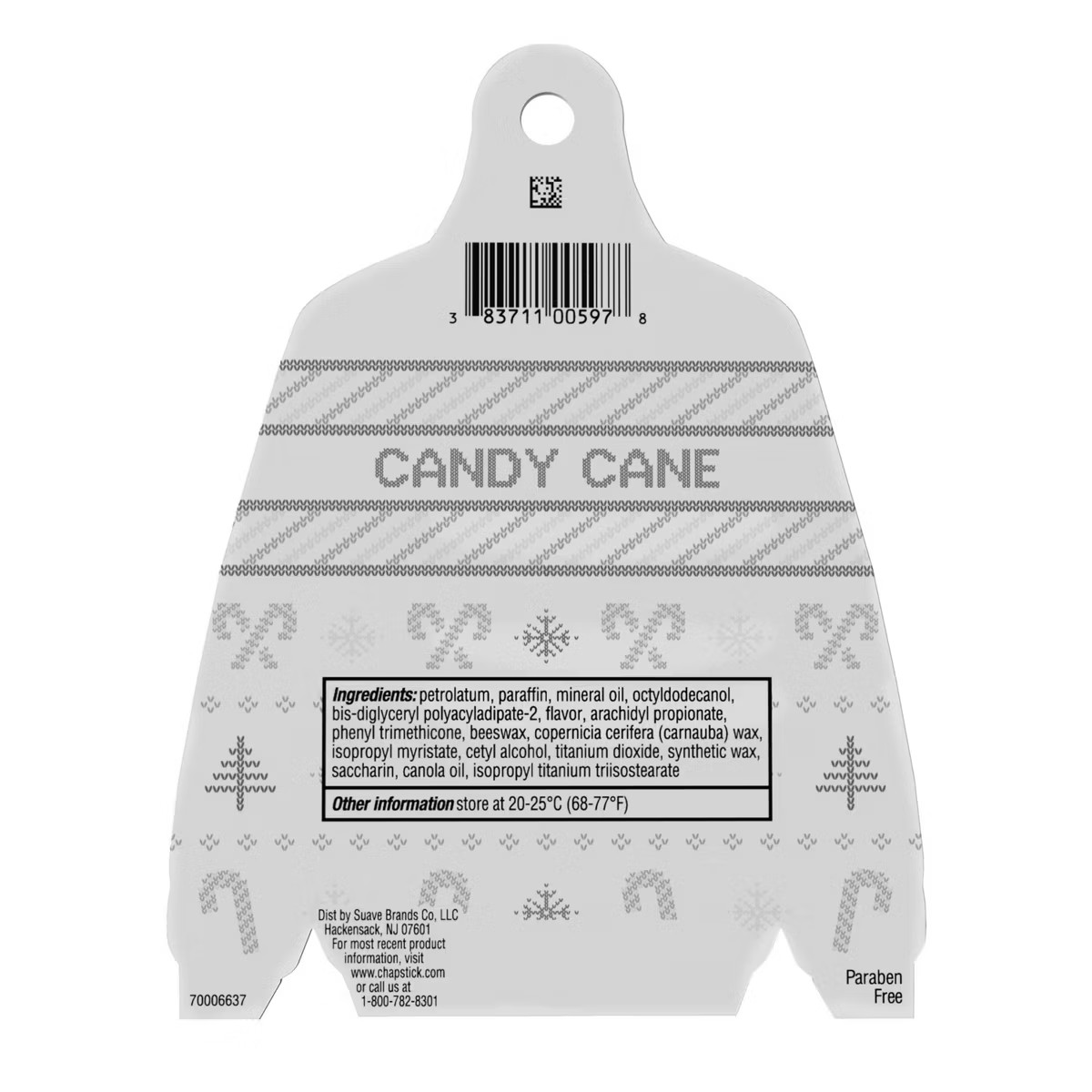 Chapstick Holiday Ugly Sweater Lip Balm - Candy Cane - 0.15oz/4ct | Target