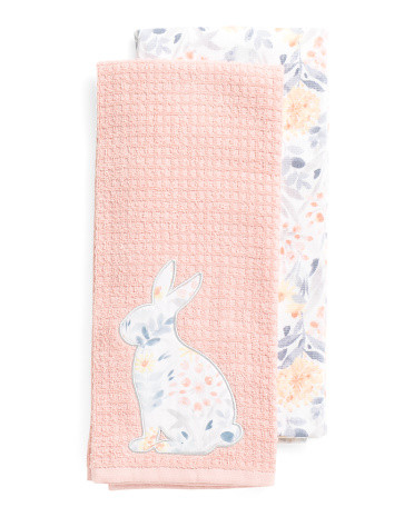 Set Of 3 Bunny Garden Kitchen Towels | TJ Maxx