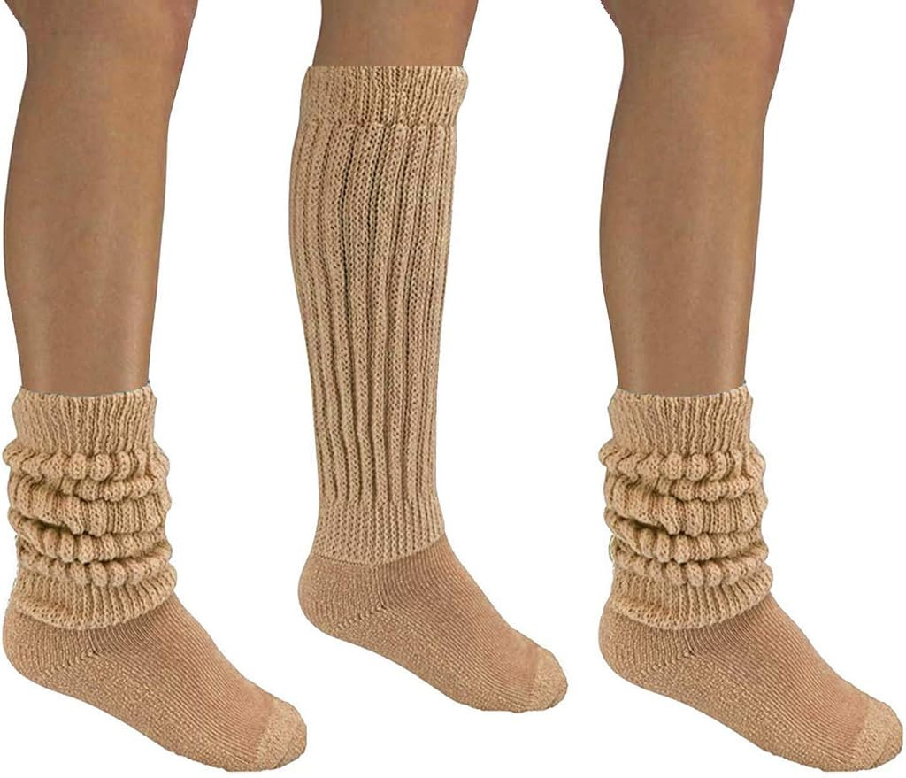 All Cotton 3 Pack Extra Heavy Slouch Socks | Amazon (US)