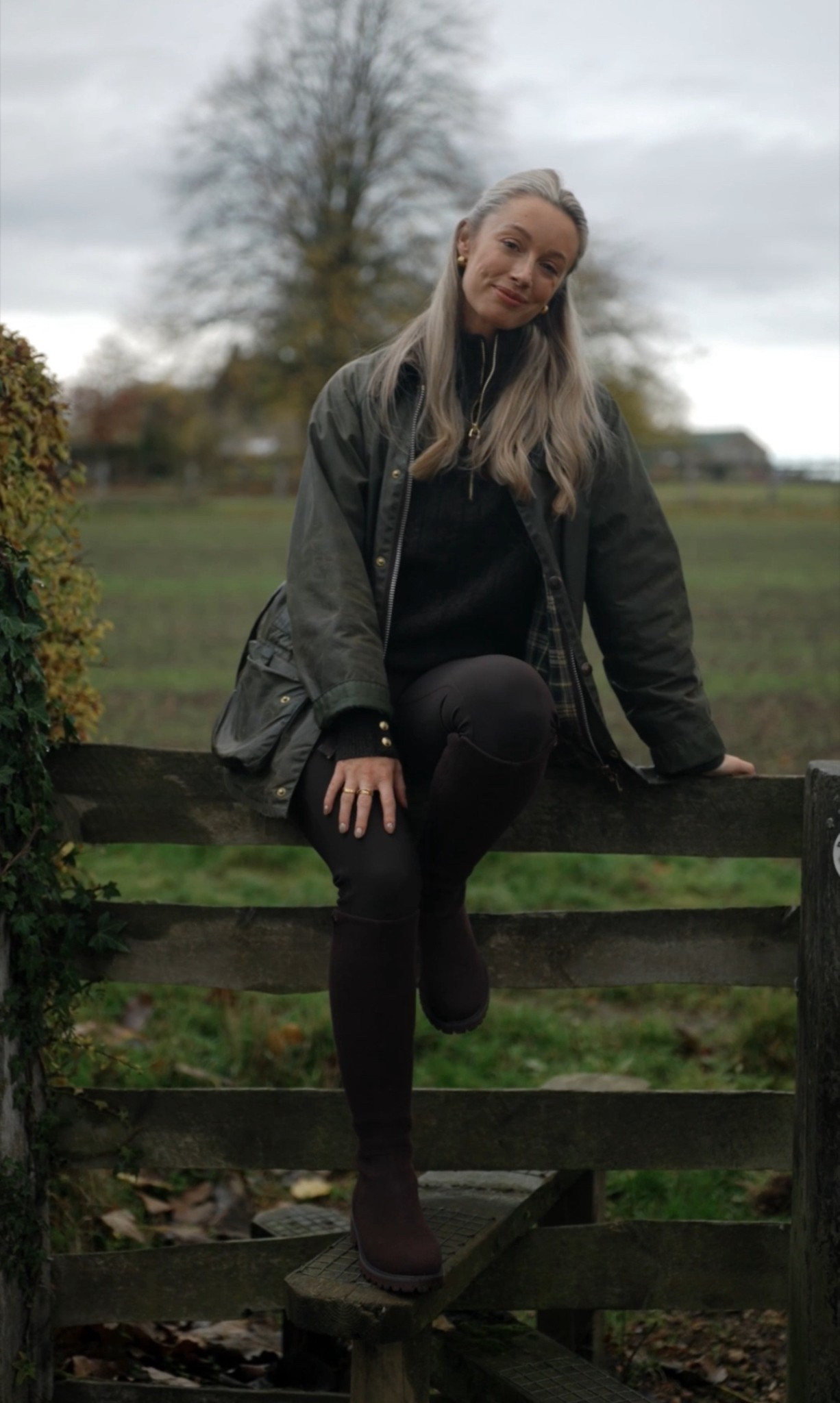The perfect everyday, chic and practical country outfit 🍂 Holland Cooper and Barbour style. Knee high boots , chocolate brown tones, autumn style 

#LTKuk #LTKeurope #LTKautumn