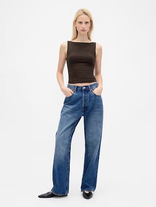 CloseKnit Jersey Boatneck Crop Tank Top | Gap (US)