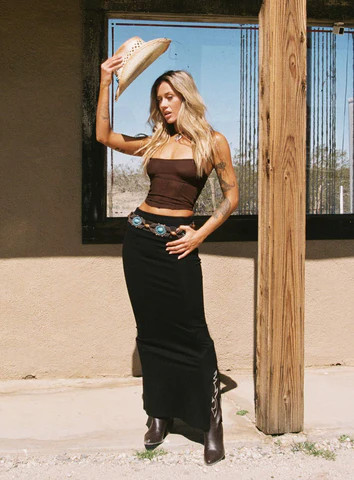Karley Low Waist Maxi Skirt Black | Princess Polly US