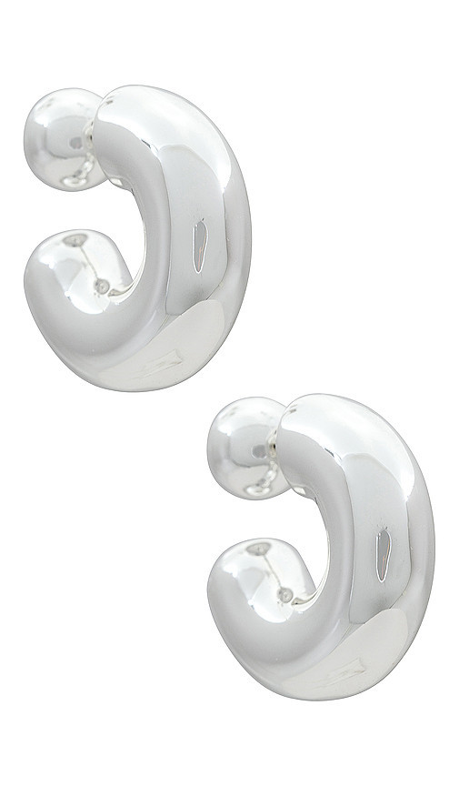 Jenny Bird Tome Large Hoops in Metallic Silver. | Revolve Clothing (Global)