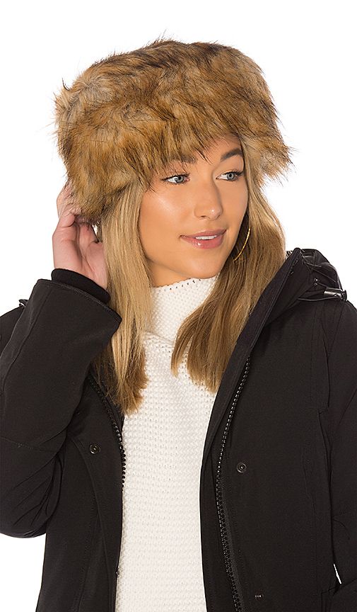Hat Attack Faux Fur Hat in Brown. | Revolve Clothing