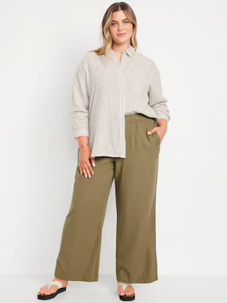 High-Waisted Linen-Blend Wide-Leg Pants | Old Navy (US)