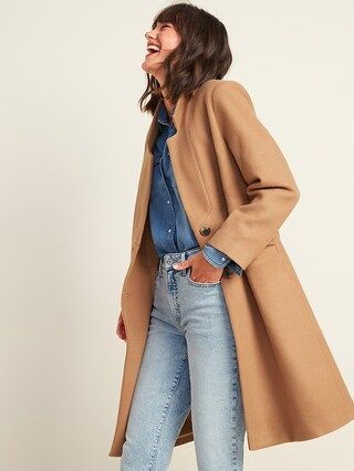 Oversized Soft-Brushed Overcoat for Women | Old Navy (CA)