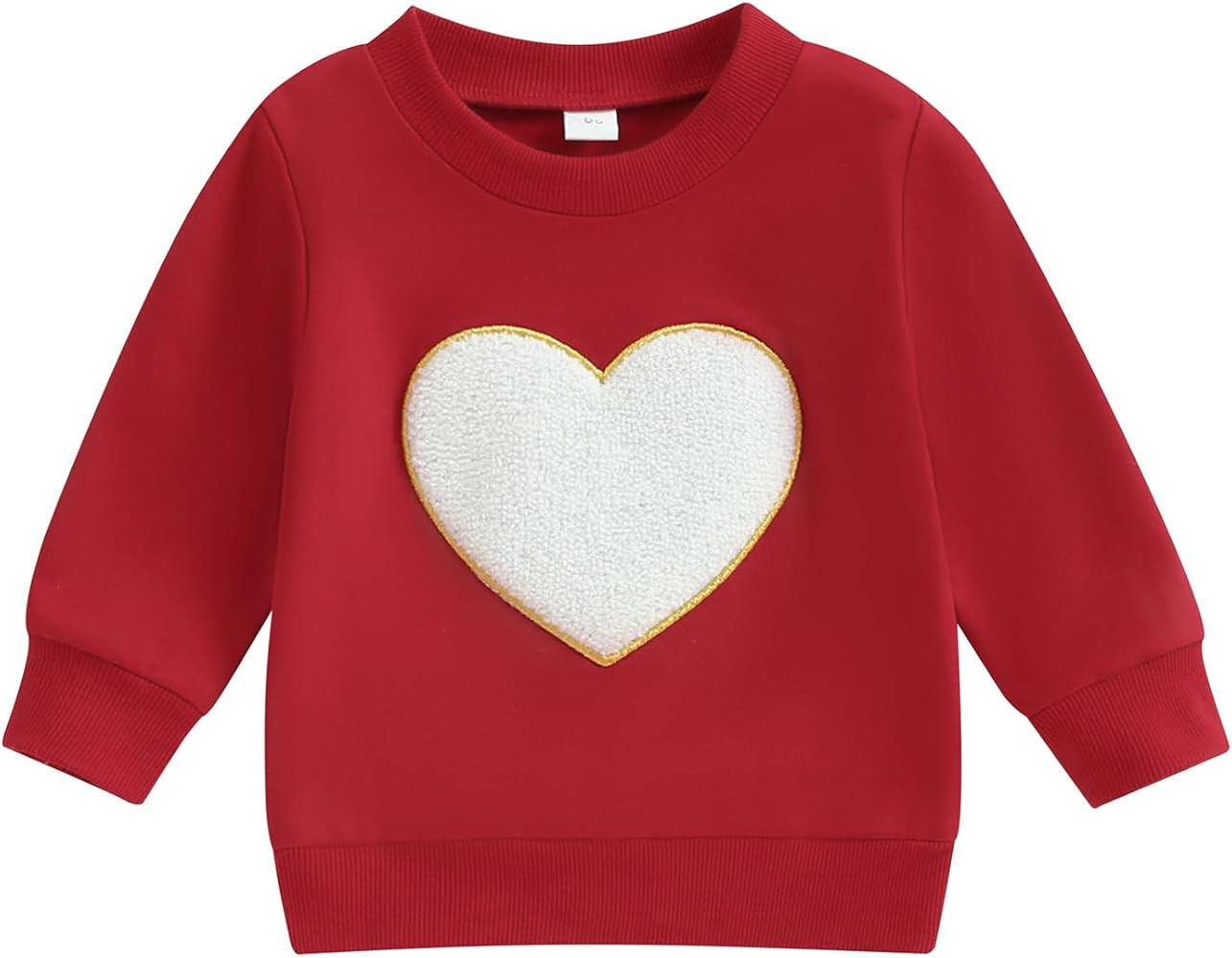 CHAUKAREAUL Toddler Baby Girl Boy Valentines Day Outfits Long Sleeve Letter Sweatshirt Pullover S... | Amazon (US)