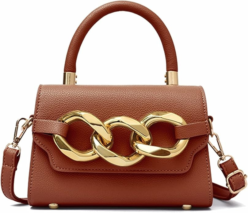 Joomengi Dasara Leather Small Crossbody Bags for Women,Top Handle Handbag Shoulder Purse With Cha... | Amazon (US)