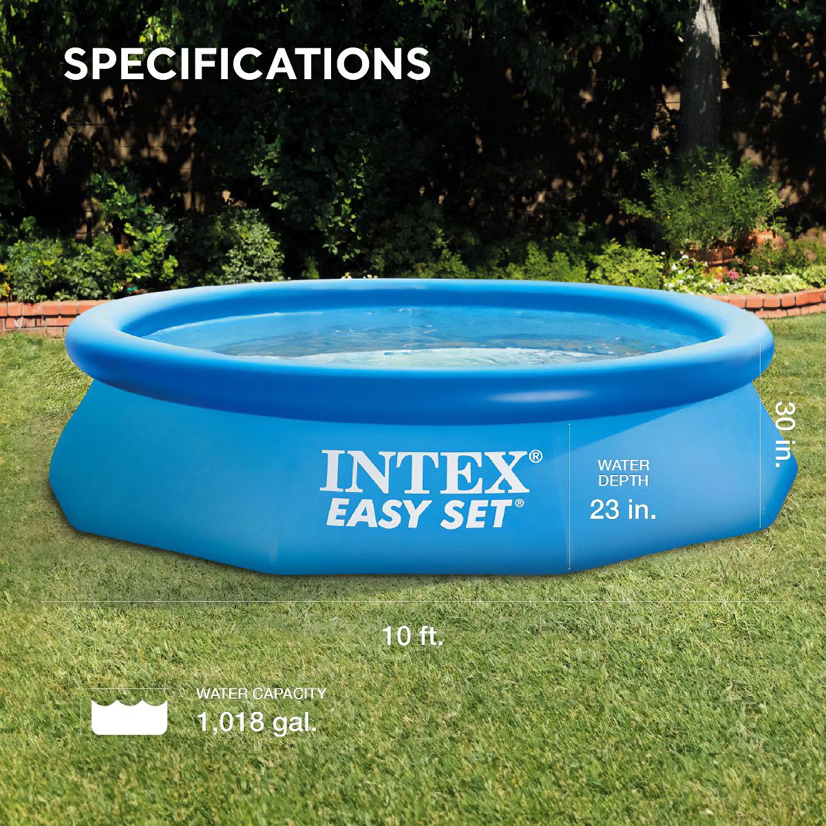 INTEX 28120EH Easy Set Inflatable Swimming Pool: 10ft x 30in – Puncture-Resistant Material – ... | Target