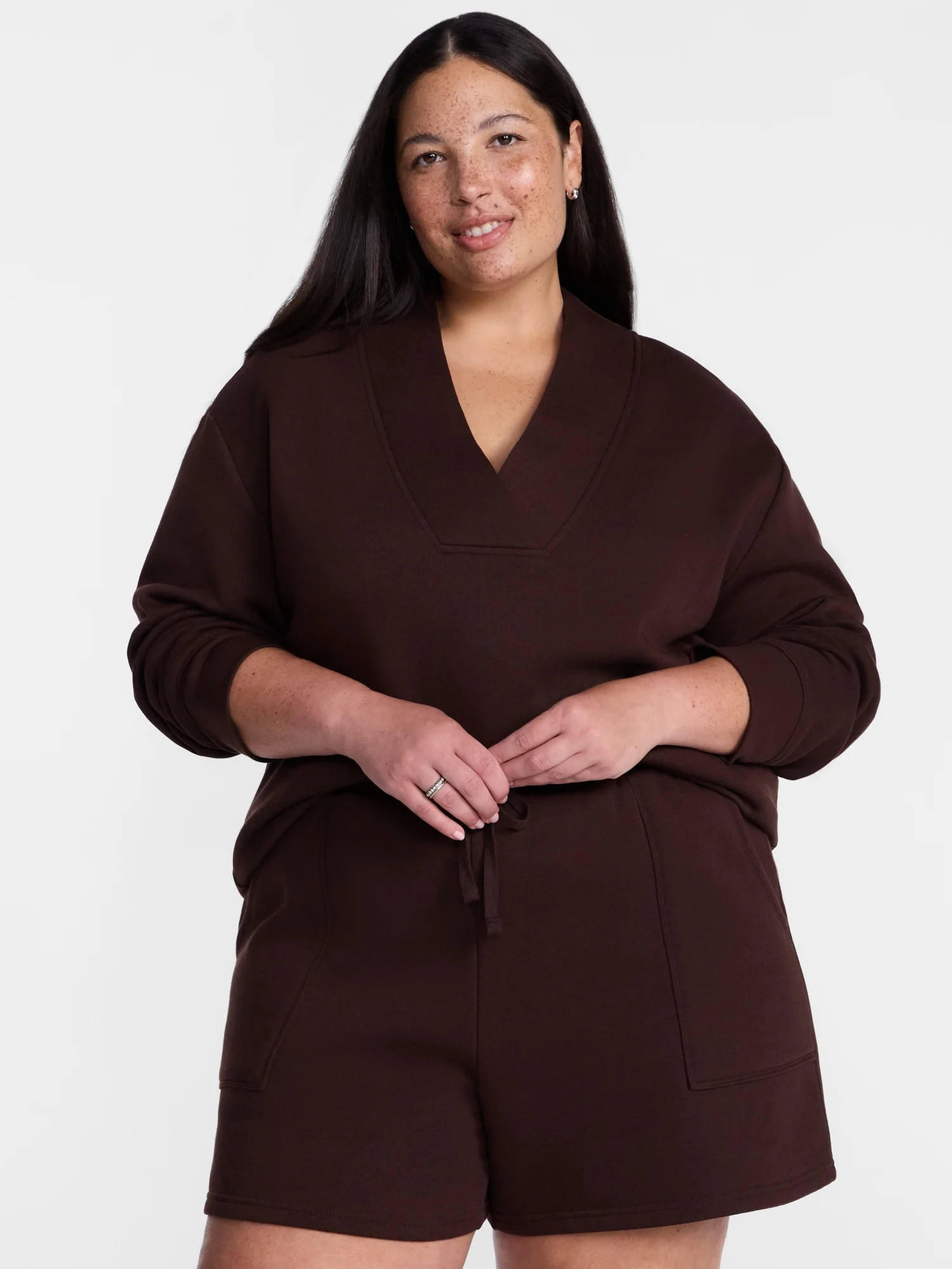 Terra & Sky Women's Plus Fleece Cowl Neck Sweatshirt, Sizes 0X-5X | Walmart (US)
