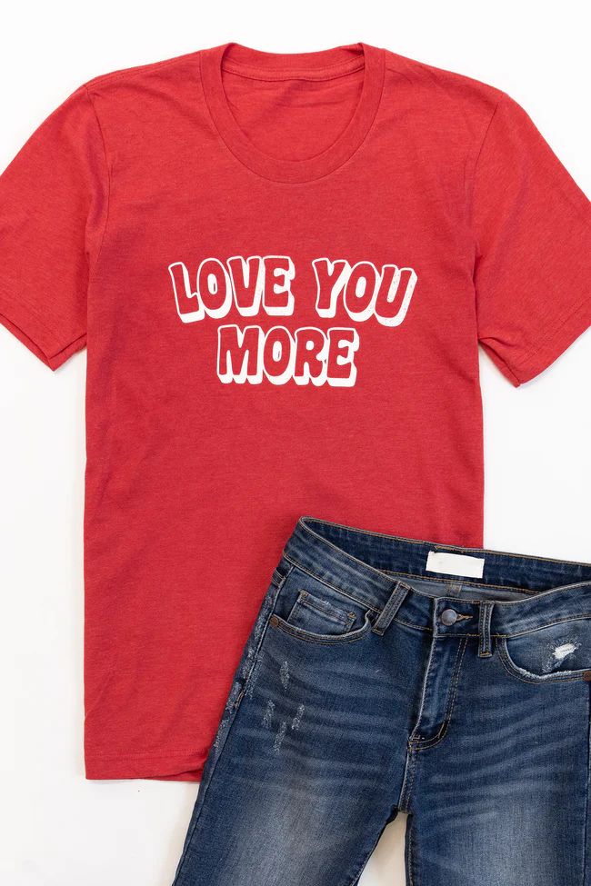 Love You More Heather Red Graphic Tee | The Pink Lily Boutique