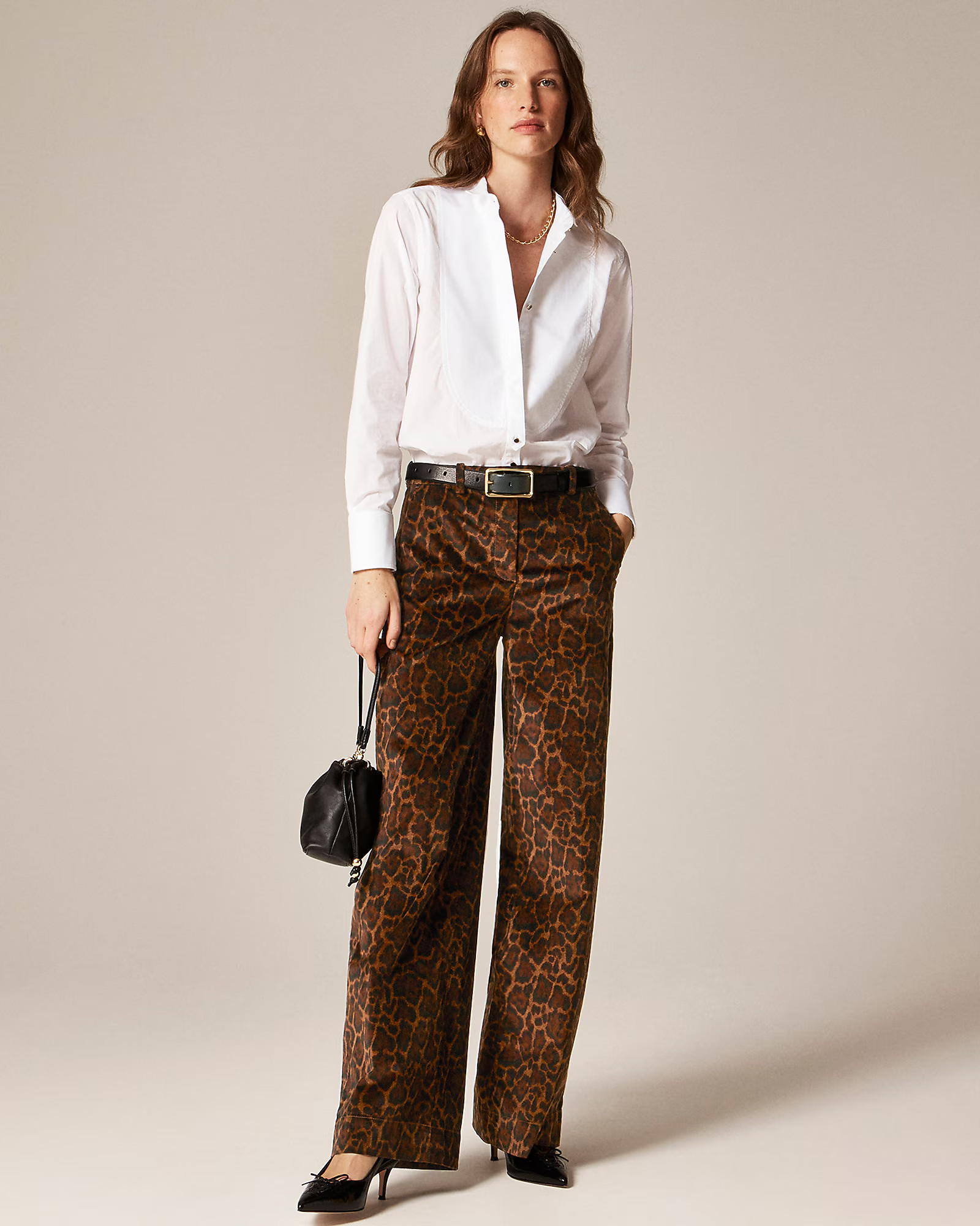 Washed velvet wide-leg trouser in jaguar print | J. Crew US