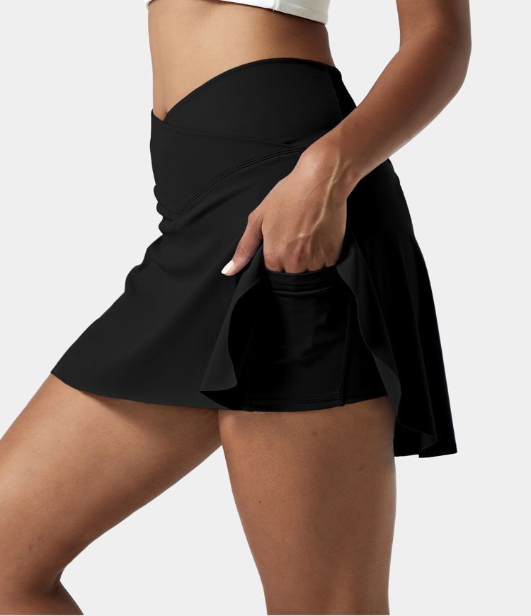 Women’s Everyday Cloudful™ Air Fabric Crossover 2-in-1 Side Pocket Cool Touch Tennis Skirt-Lu... | HALARA