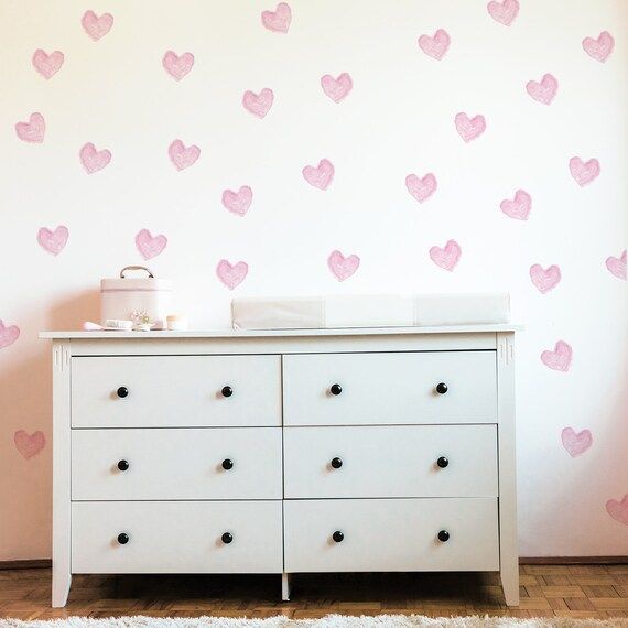 Hearts Vinyl Wall Stickers Nursery Wall Decals Girls Room Peel | Etsy | Etsy (CAD)