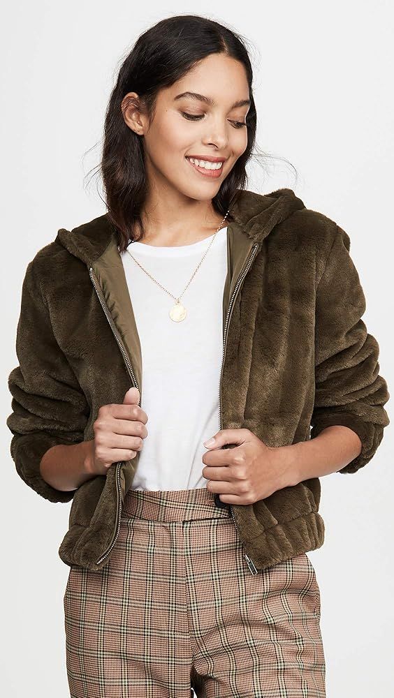 cupcakes and cashmere Women's Breda Faux Fur Hooded Jacket | Amazon (US)