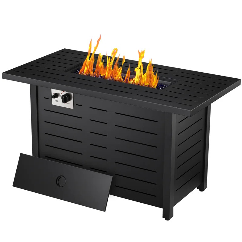 R.W.FLAME 25" H x 43" W Iron Propane Outdoor Fire Pit Table with Cover & Reviews | Wayfair | Wayfair North America