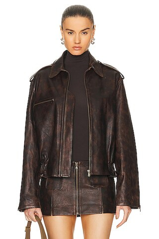 Carla Leather Bomber Jacket | FWRD 