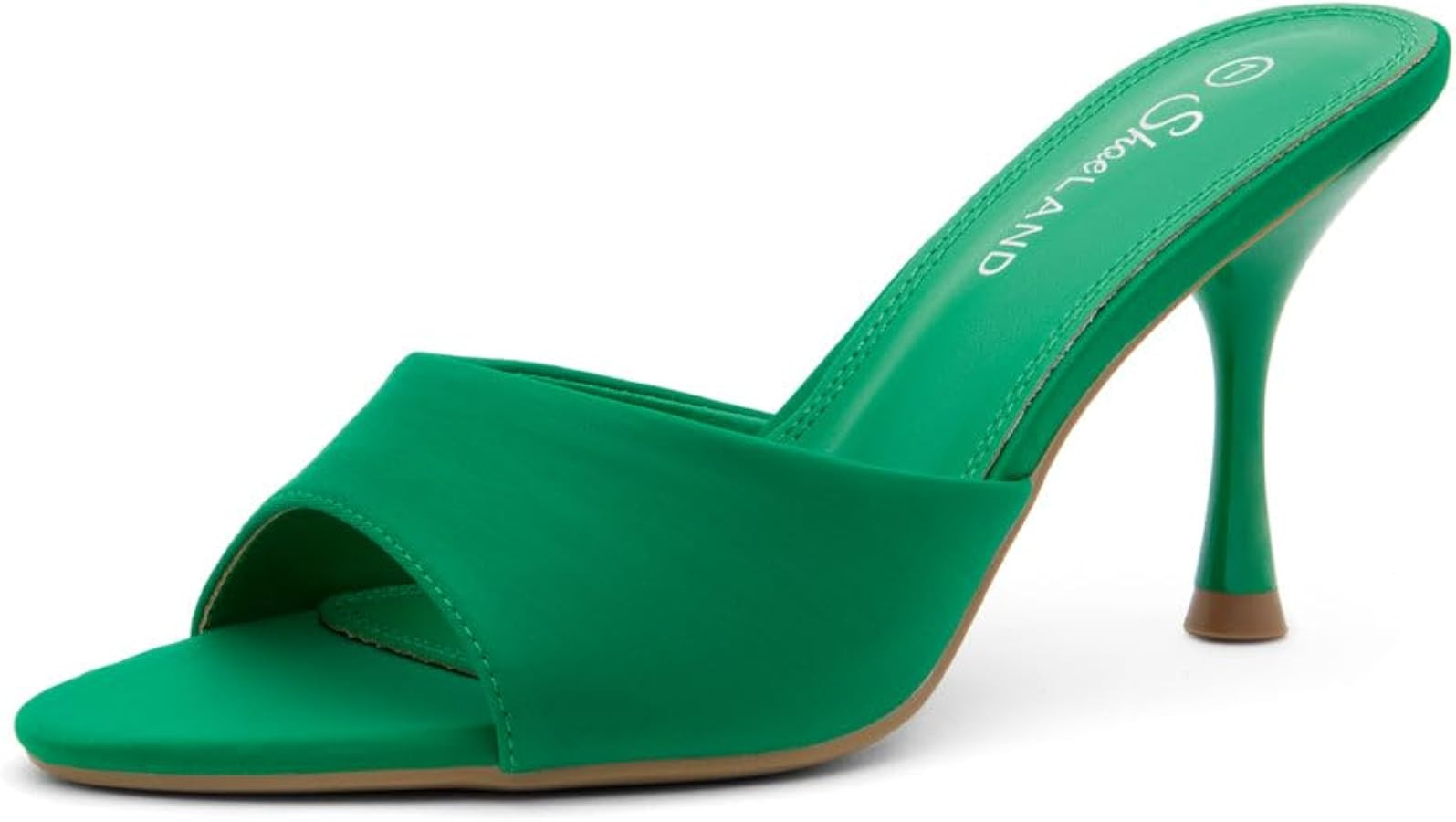Shoe Land Women\u2019s Mule Heels, Slip-On Pointed Toe Stiletto Heeled Dress Sandals, Backless Pu... | Amazon (US)