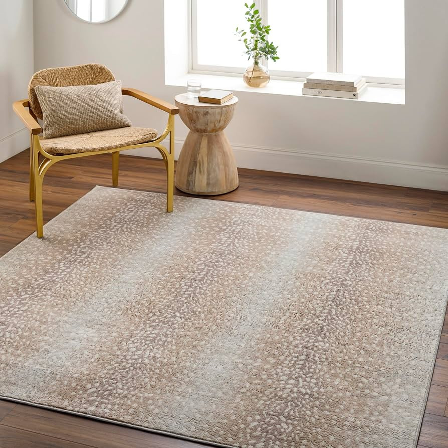 Livabliss Pablo Antelope Print Area Rug,6'7" x 9',Camel/Light Gray | Amazon (US)