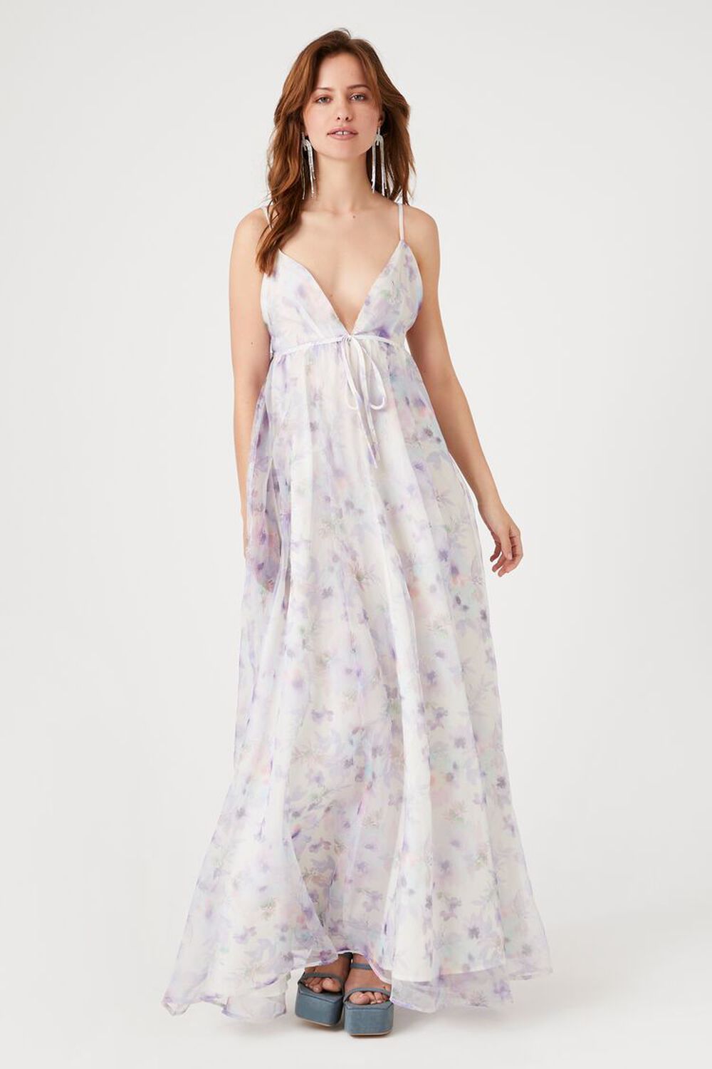 Organza Floral Print Maxi Dress | Forever 21 (US)