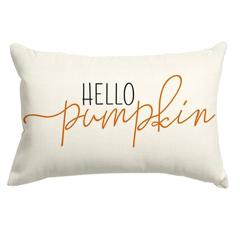 RABUSOFA Fall Pillow Covers 12x20 Inch,Autumn Hello Pumpkin Pillows Decorative Throw Pillows,Lumb... | Amazon (US)