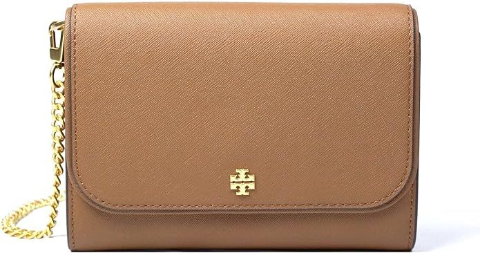 Tory Burch Emerson Chain Wallet Leather Cross Body Bag (Moose) | Amazon (US)