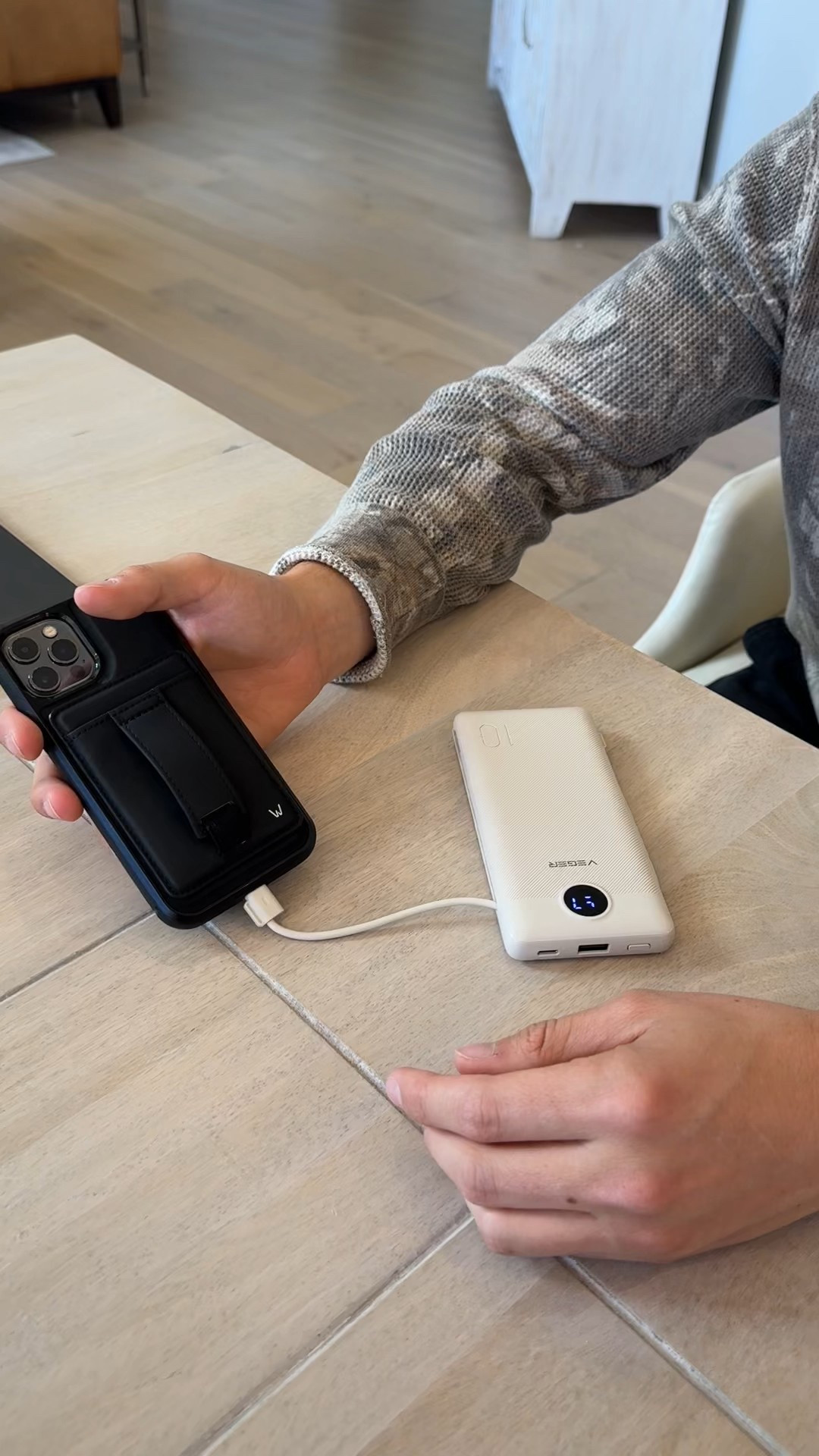 This portable charger has it ALL! 

- Lightning + USBC charging port (new and old iPhone)
- Battery life screen (so you’re not guessing if it’s about dead haha) 
- Built in outlet adapter (so you just charge directly into the outlet and you don’t have to use another cord) 
- Small and compact (about the size of my iPhone) 

#LTKFindsUnder50 #LTKFindsUnder100 #LTKSaleAlert