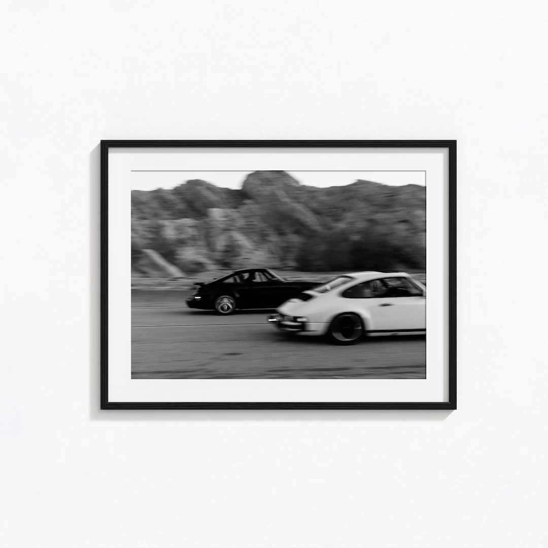 Racing Porsche 911 Print, Vintage Porsche Black and White Wall Art, Vintage Print, Photography Pr... | Etsy (US)