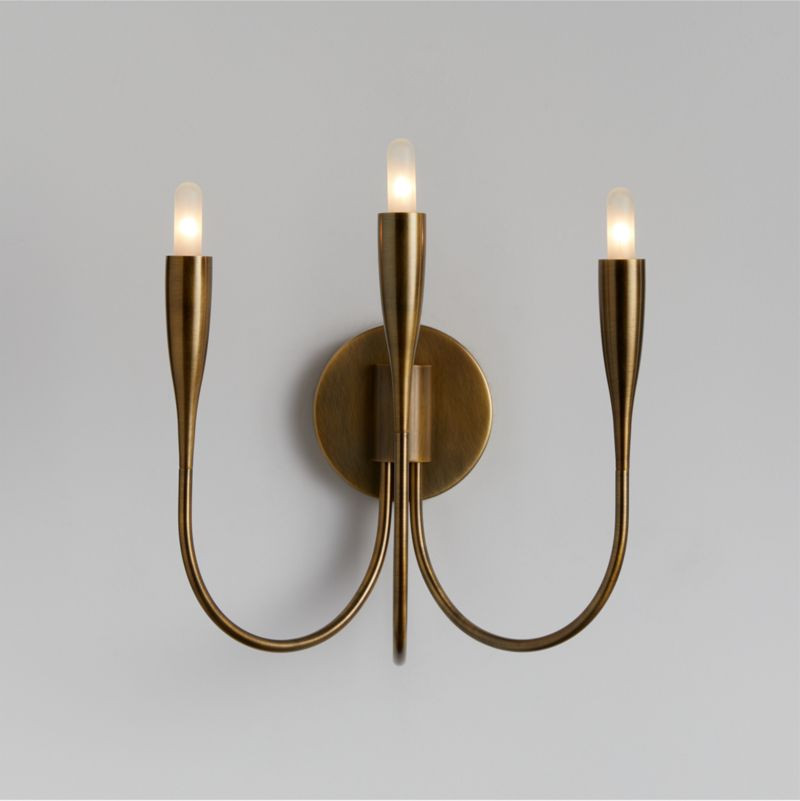 Iiona Brass Candelabra Wall Sconce Light + Reviews | Crate & Barrel | Crate & Barrel