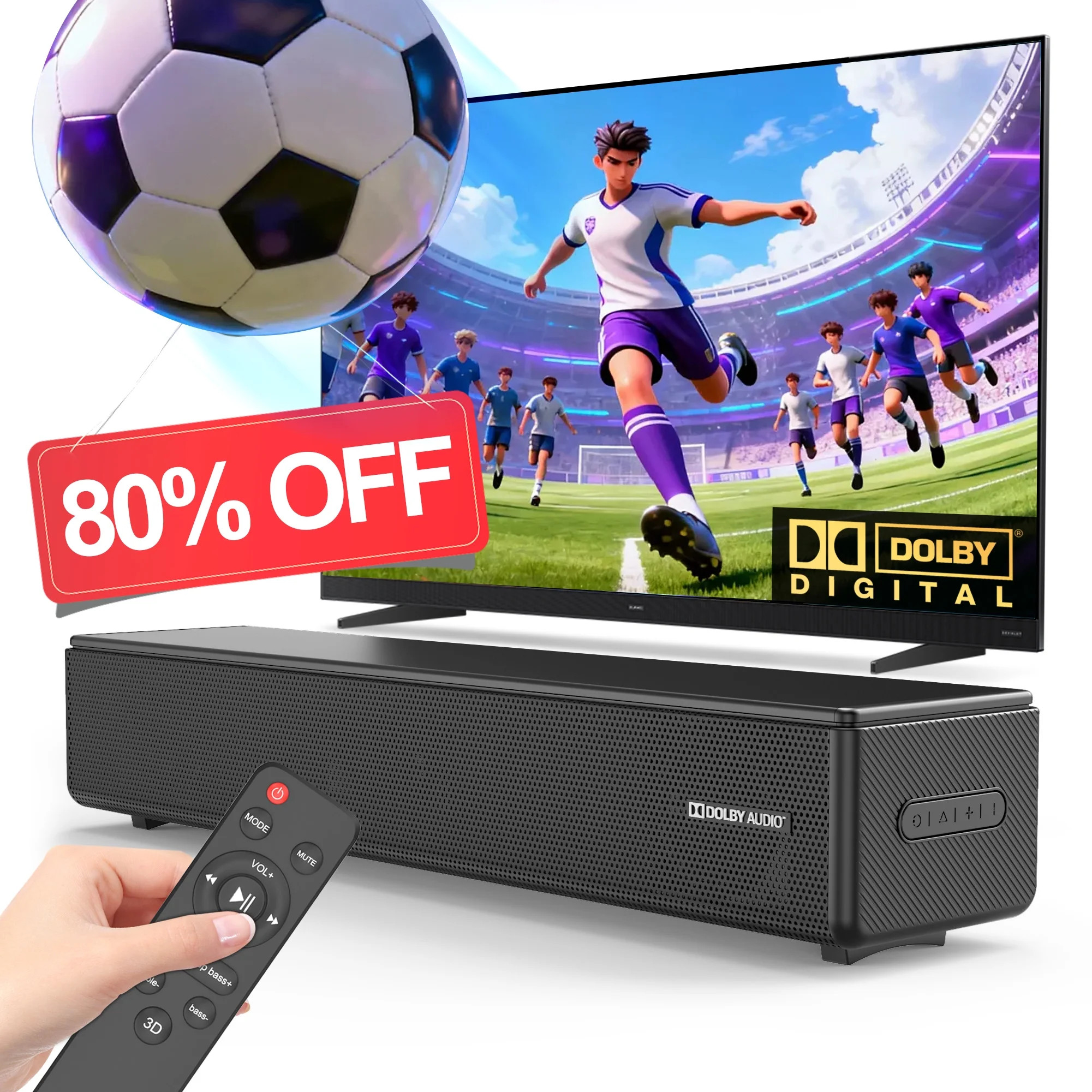 GCZ Sound Bar for TV, 100W Soundbar with Dolby Digital, HDMI, Bluetooth 5.3 | Walmart (US)