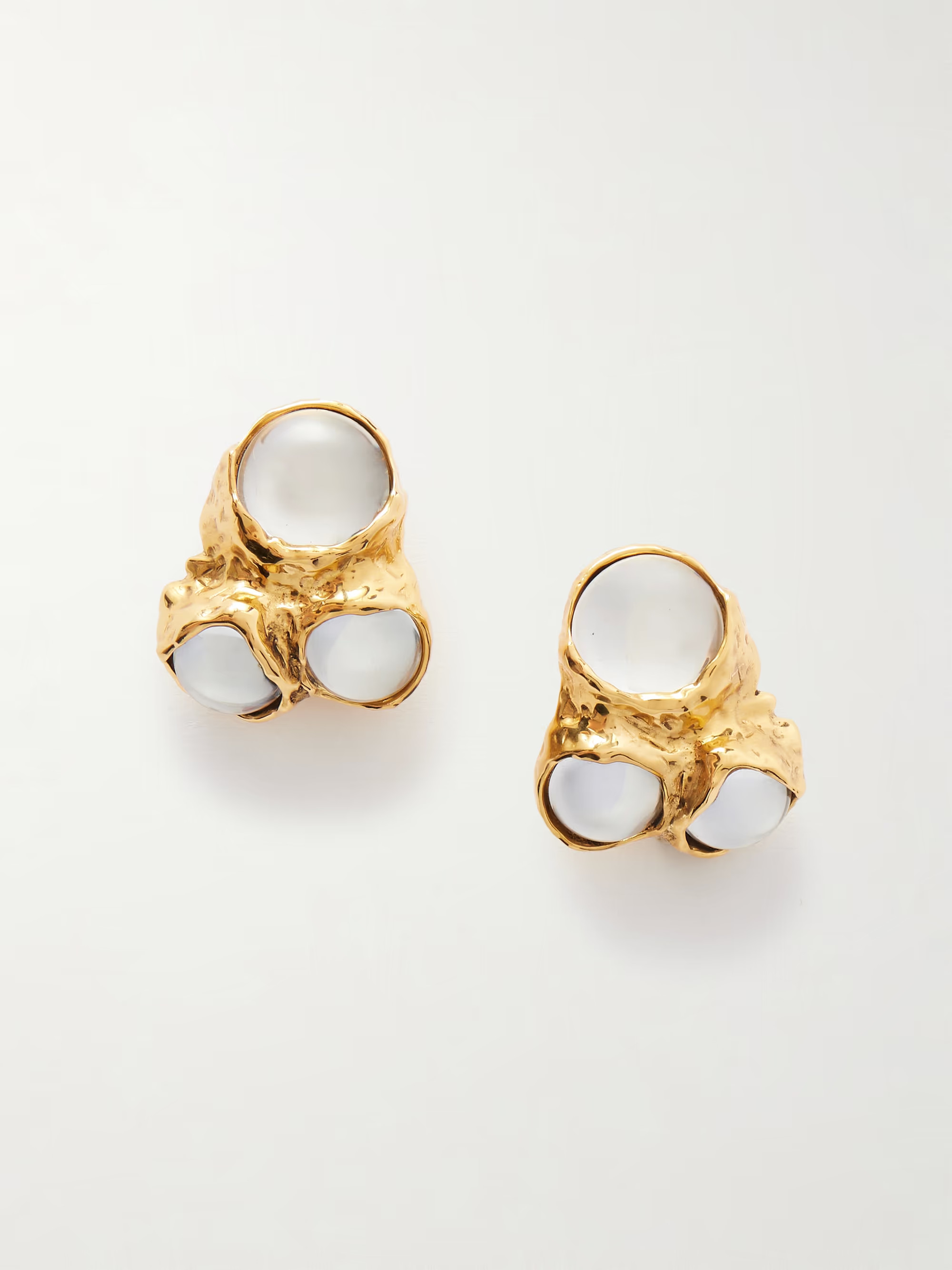 Gold-tone and resin clip earrings | NET-A-PORTER (US)