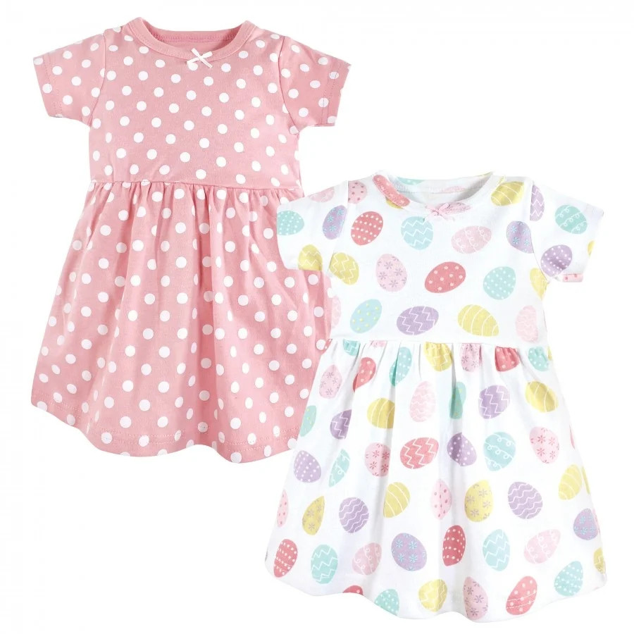 Hudson Baby Infant and Toddler Girl Cotton Dresses, Easter Eggs, 0-3 Months | Walmart (US)